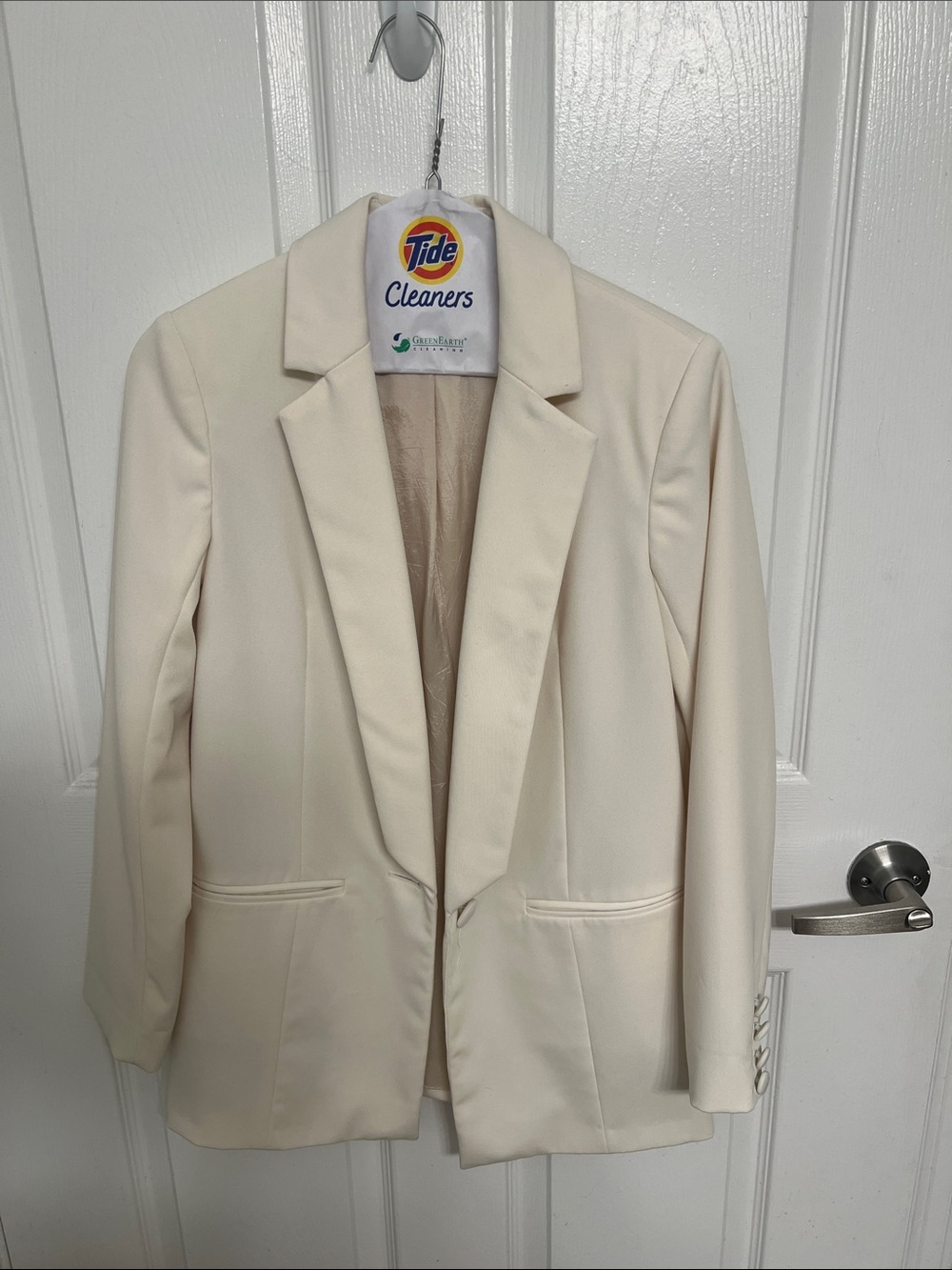 TOPSHOP Cream Single-Button Blazer Jacket - Classic Women's Coat